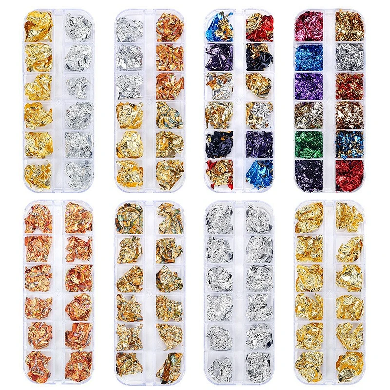 6/12 Grids Double Color Gold Nail Foil